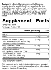 MediHerb Boswellia Complex bottle label close-up showing ingredients and immune-support potential.