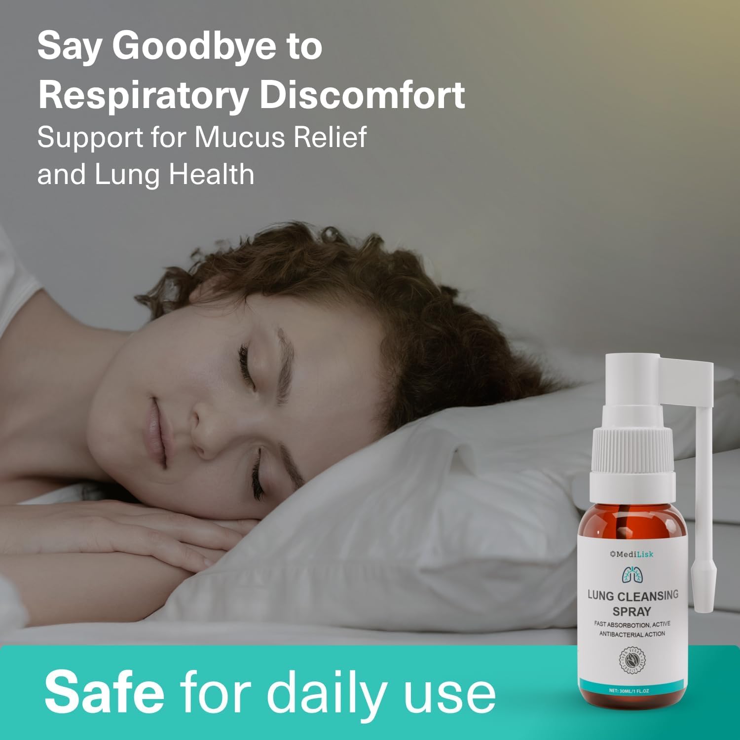 MediLisk Lung Cleansing Spray used in morning routine supports clear breathing.