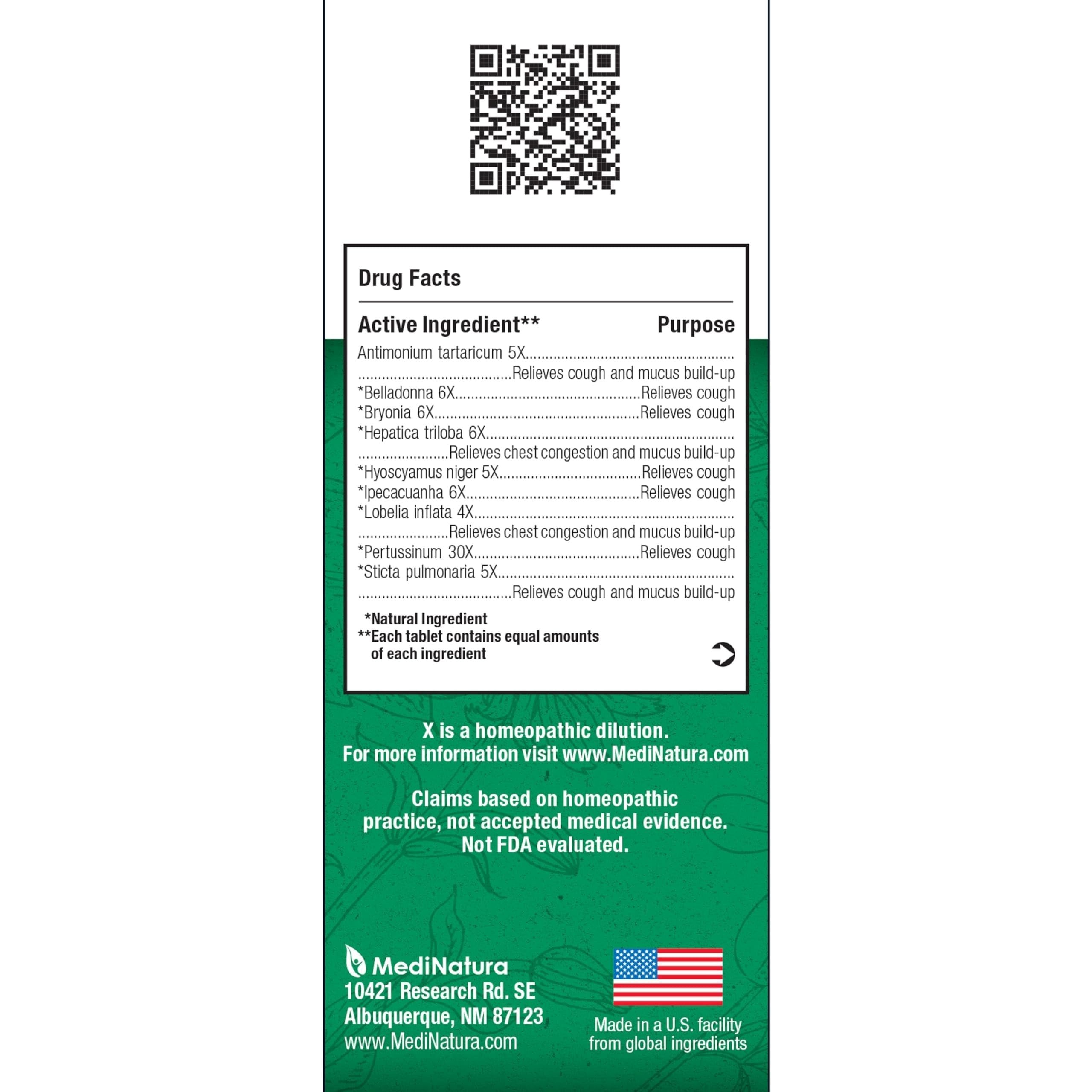 MediNatura BHI mucus relief tablets dissolving action close-up shows fast-acting relief.
