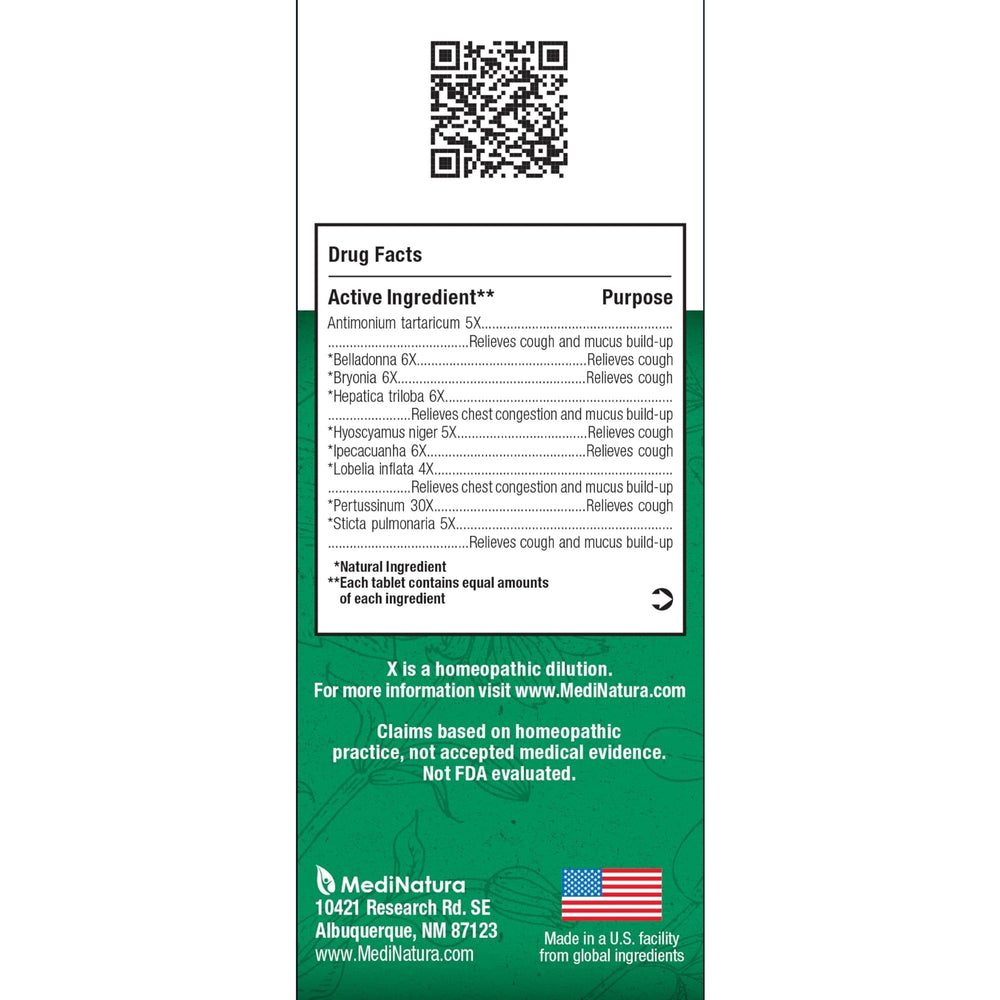 MediNatura BHI mucus relief tablets dissolving action close-up shows fast-acting relief.