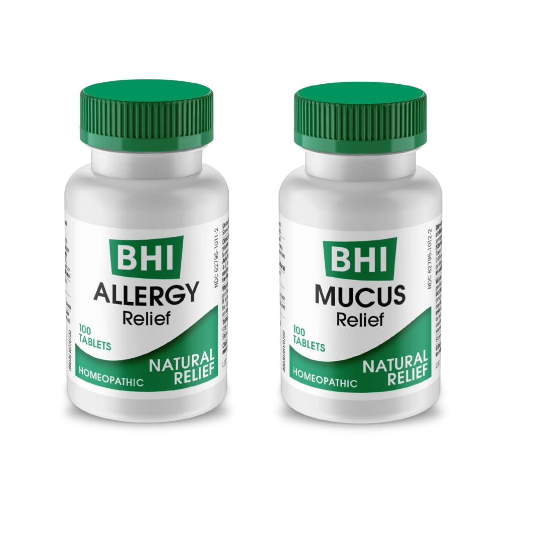 MediNatura BHI mucus relief tablets pack shot promotes quick congestion support.
