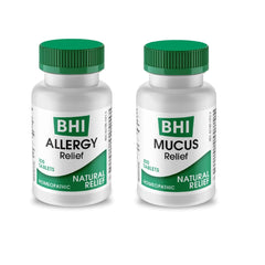 MediNatura BHI mucus relief tablets pack shot promotes quick congestion support.
