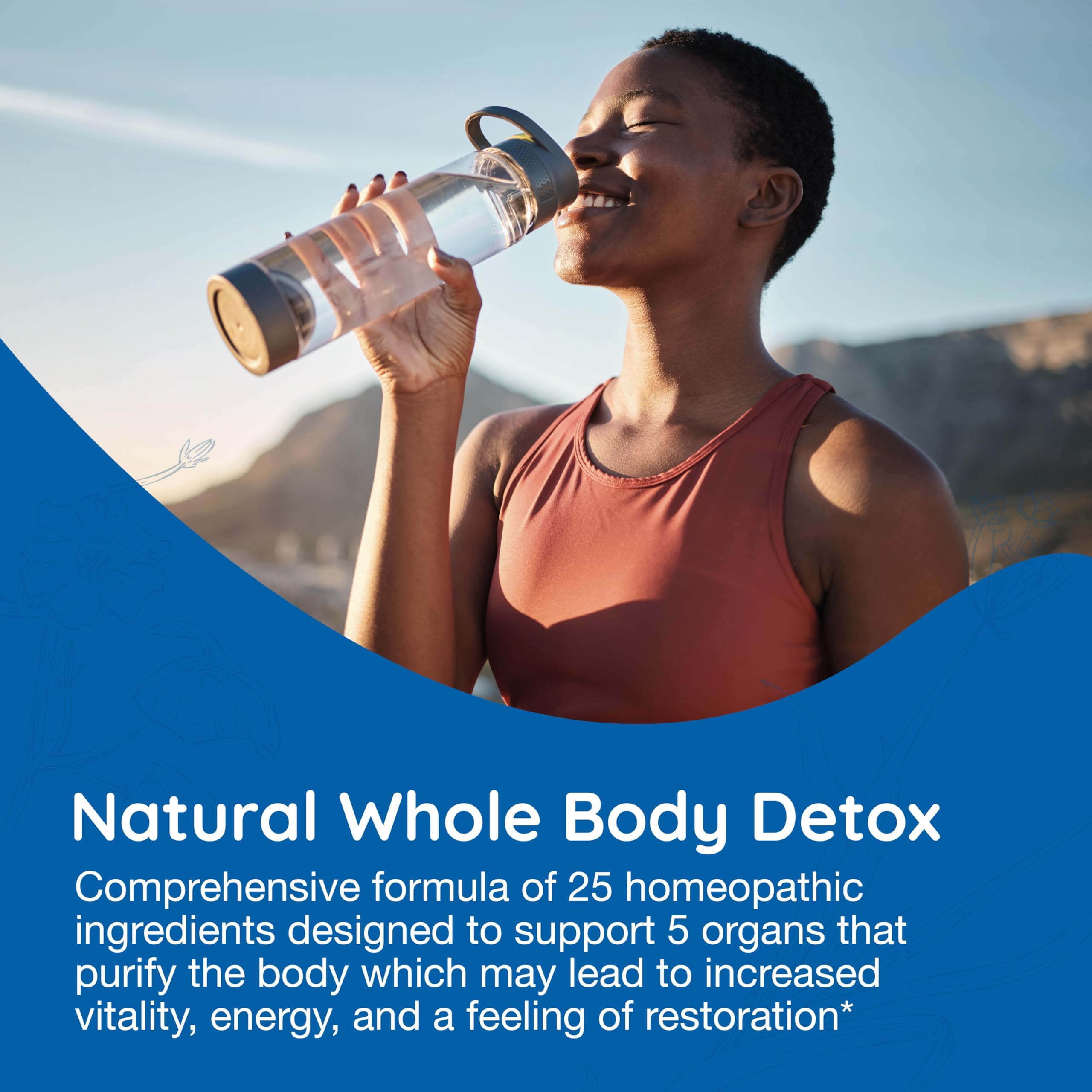 Droppers releasing BodyAnew drops into a glass of water for cleansing support.