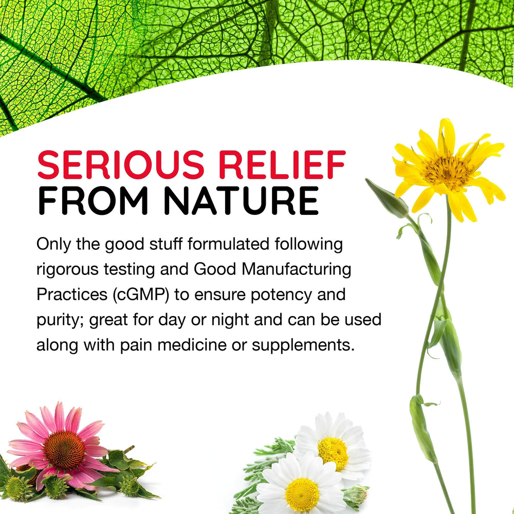 Medinatura T-Relief multi-active blend highlighting fast-acting support.