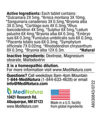 MediNatura T-Relief bottle image shows natural ingredients for flexible joints.
