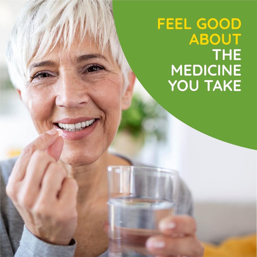 MediNatura T-Relief daily-use tablets showcased for convenient routine care.