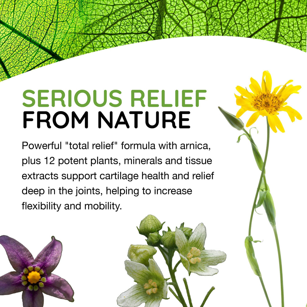 MediNatura T-Relief ingredient list reveals plant, mineral, and tissue extracts.