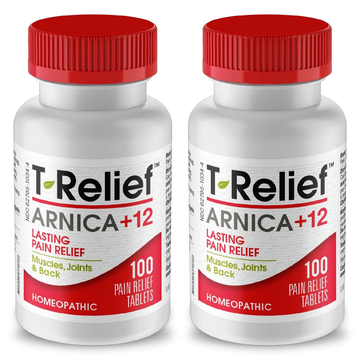 MediNatura T-Relief Pain tablets bottle for convenient plant-based relief.