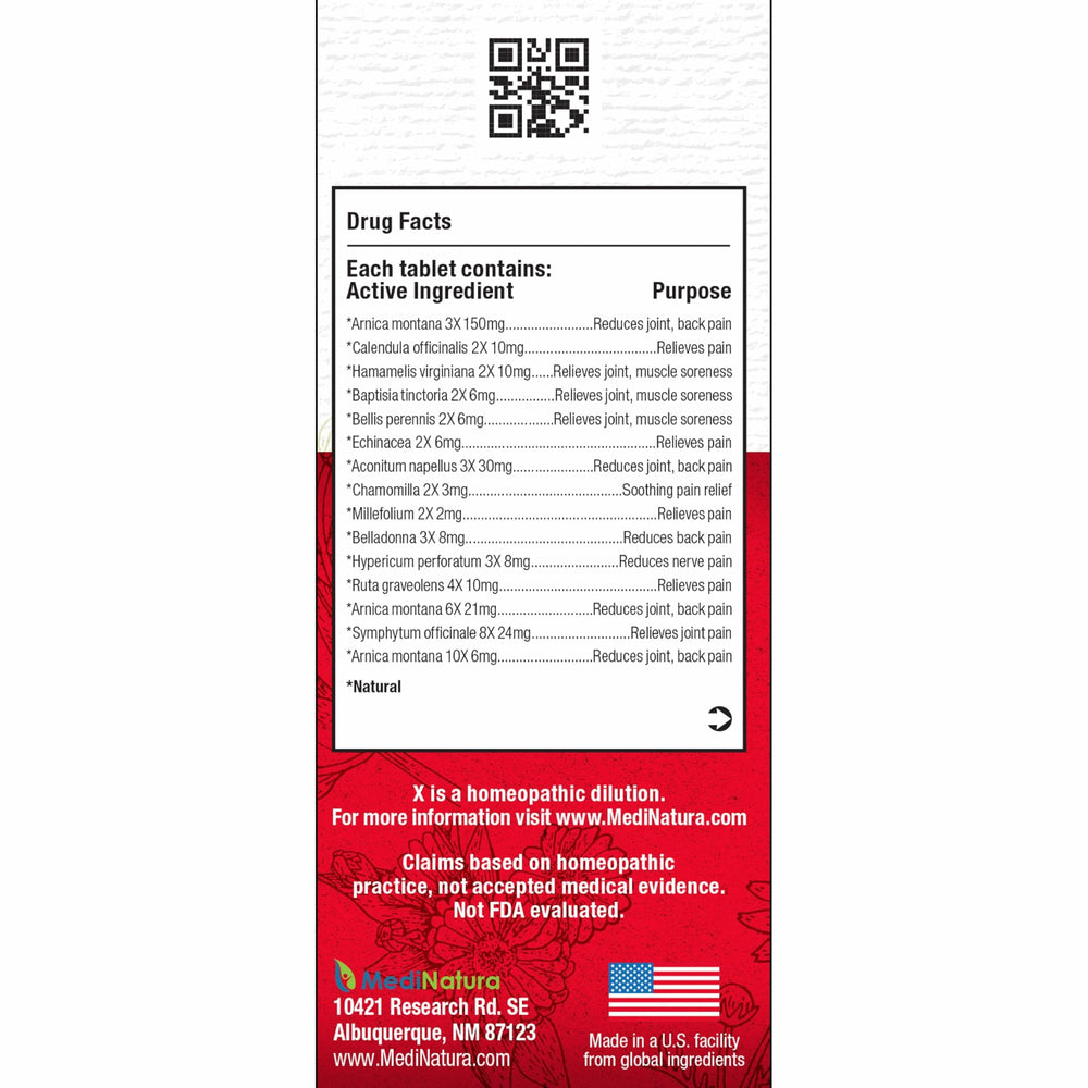 MediNatura T-Relief Pain tablets pack suitable for on-the-go use.