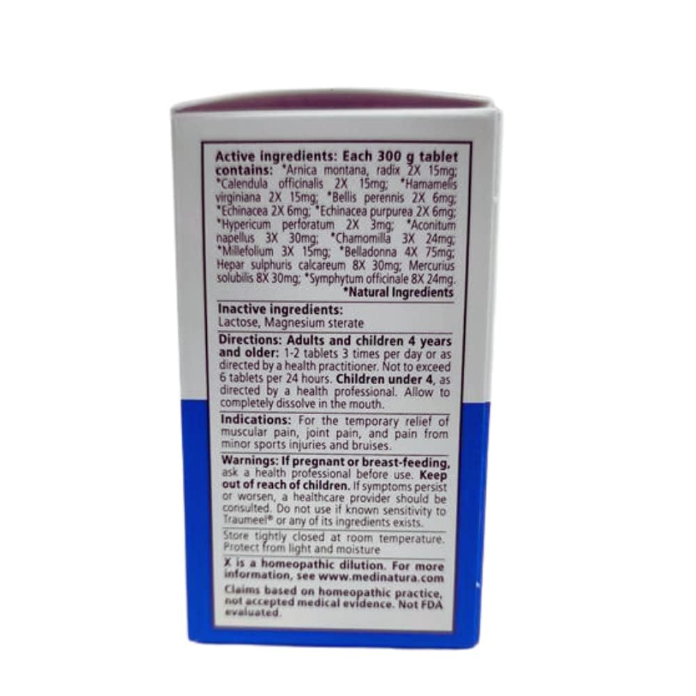 MediNatura Traumeel highlighting Arnica among active ingredients.