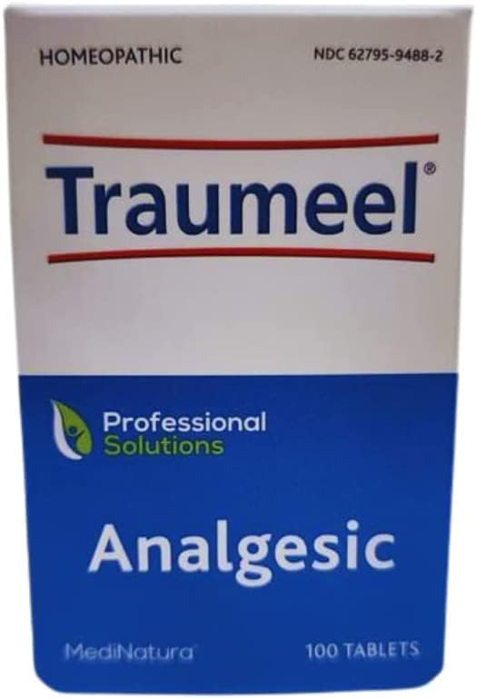 MediNatura Traumeel safe homeopathy usage guide on the package.