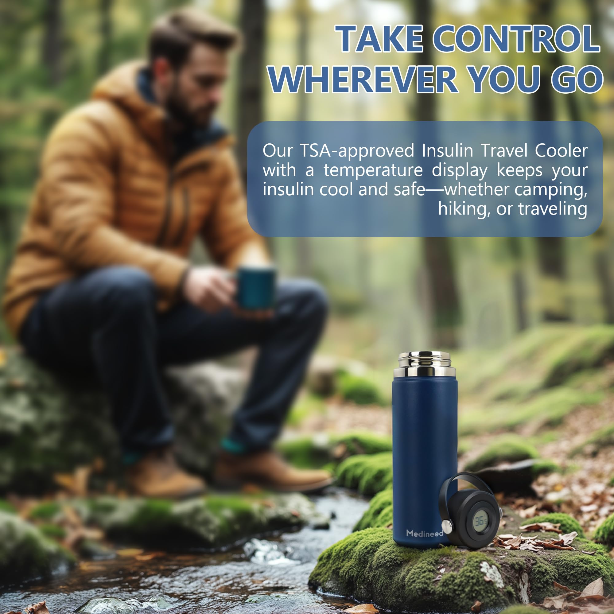 Medineed insulin cooler compact, portable design for bags