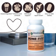 MediNiche Bone-Tite label close-up showing Vitamin D and K for bone nutrients