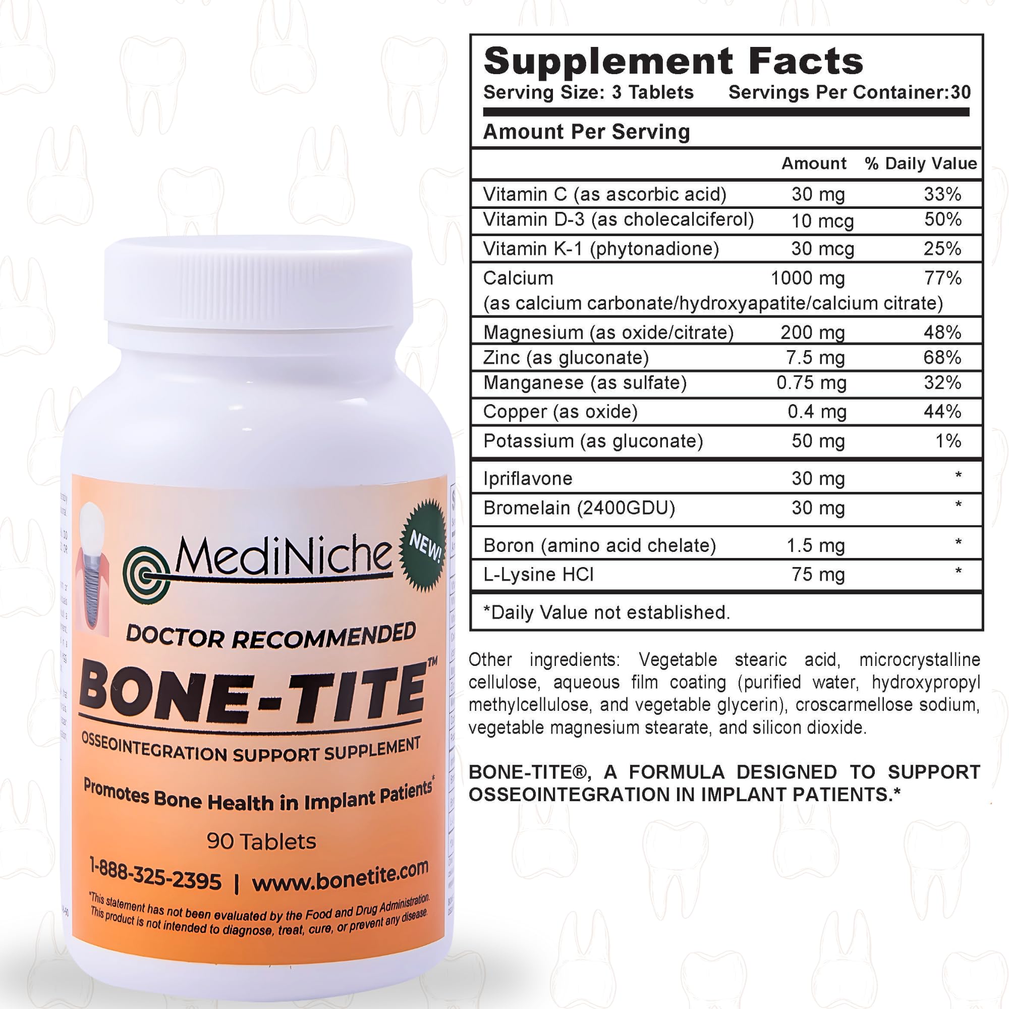 User taking MediNiche Bone-Tite tablet as part of routine