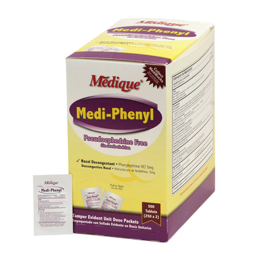 Medique 20513 box front showing packaging for quick congestion relief