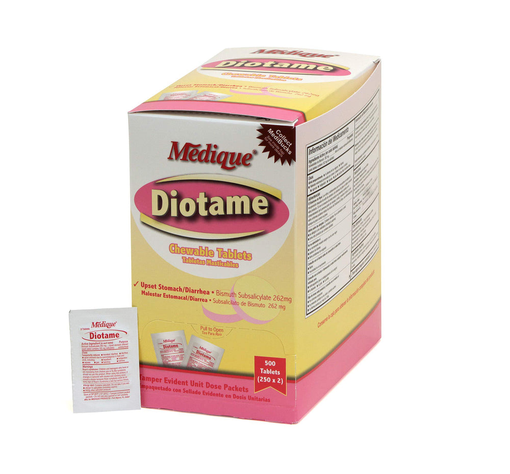 Medique 22013 Diotame tablets box front with packaging and branding