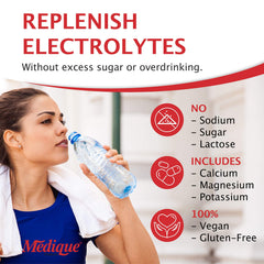Medique Medi-Lyte box of 500 tablets shows bulk supply for teams.
