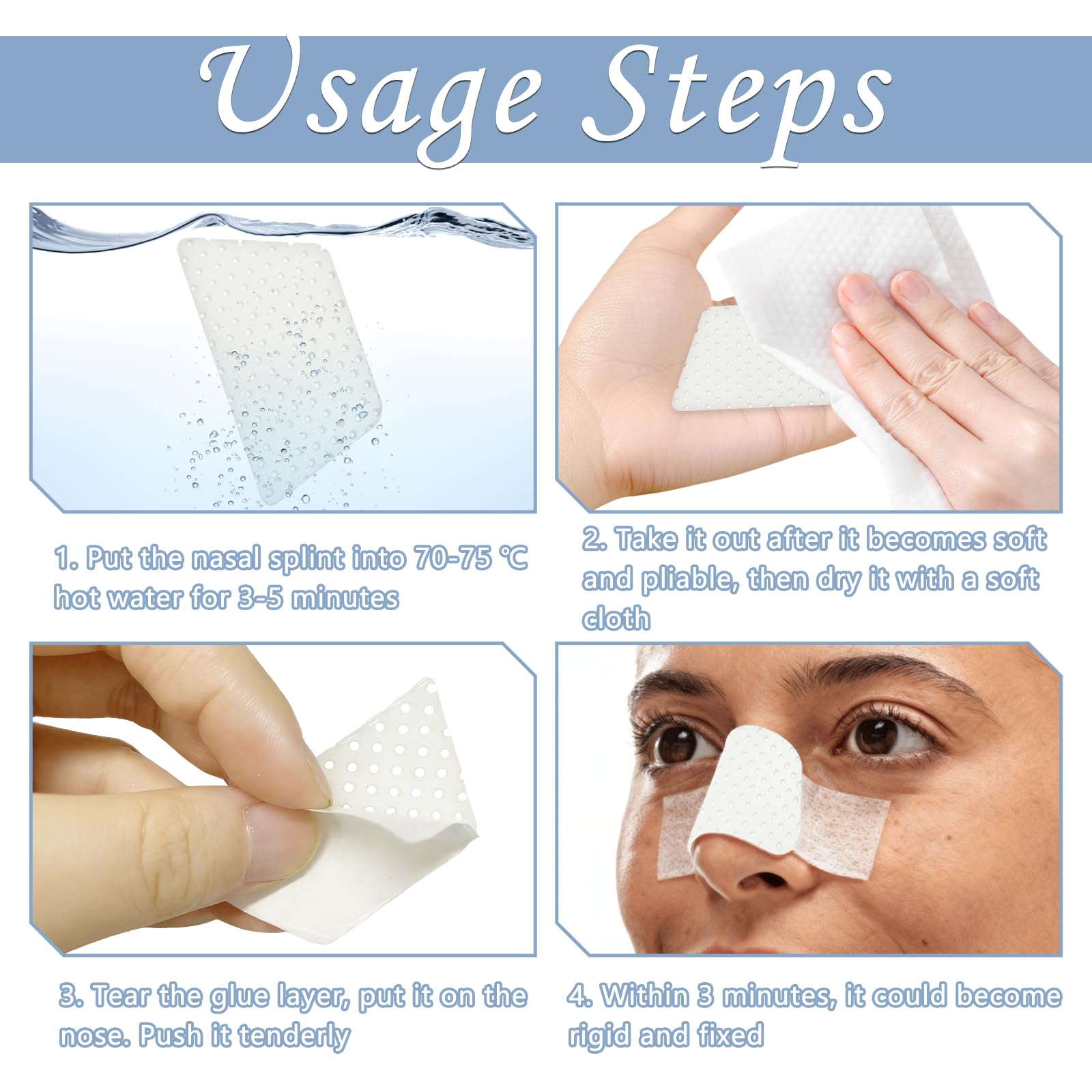Mediss nasal splints biodegradable material with eco-friendly design.