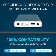 Medistrom Pilot-24 Lite battery side view highlighting compact form.