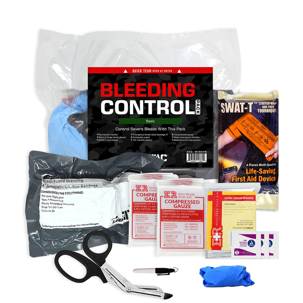 MediTac Basic Bleeding Control Pack tourniquet ready for rapid access in emergencies.