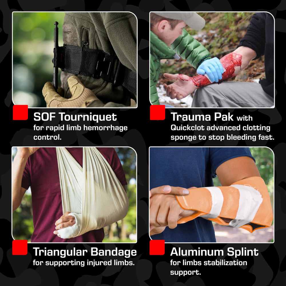 Compressed gauze from MediTac Premium IFAK for rapid wound management.