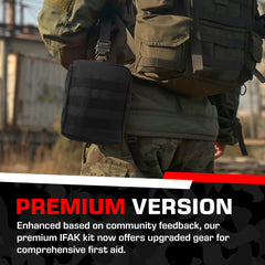 Trauma Pak with QuickClot from MediTac Premium IFAK for bleeding control.