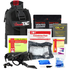 MediTac premium IFAK kit in black with organized MOLLE pouch for quick access
