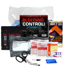 MediTac SWAT-T tourniquet in the bleeding pack for rapid hemorrhage control.