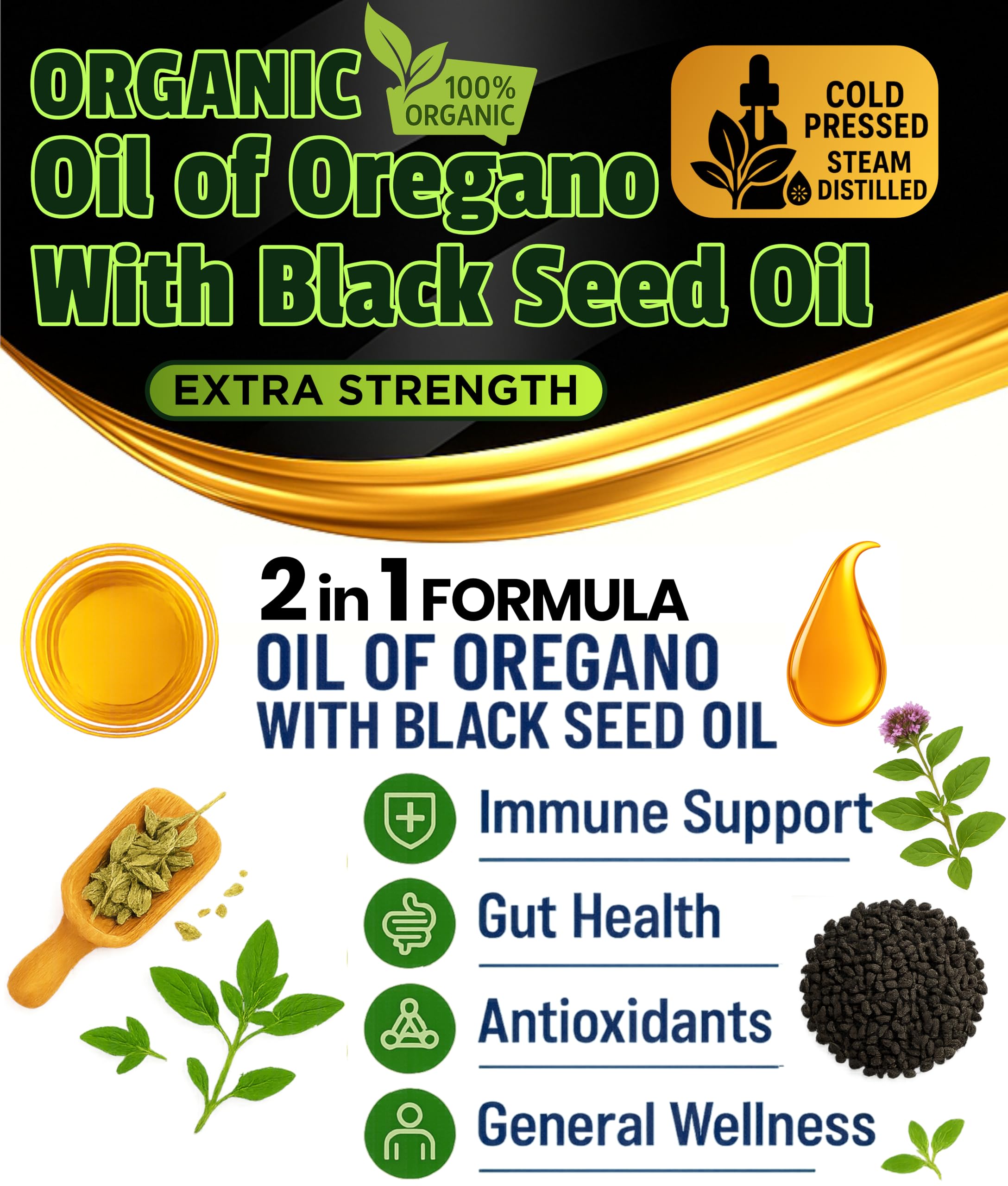 Wild Mediterranean oregano oil bottle from wild harvest
