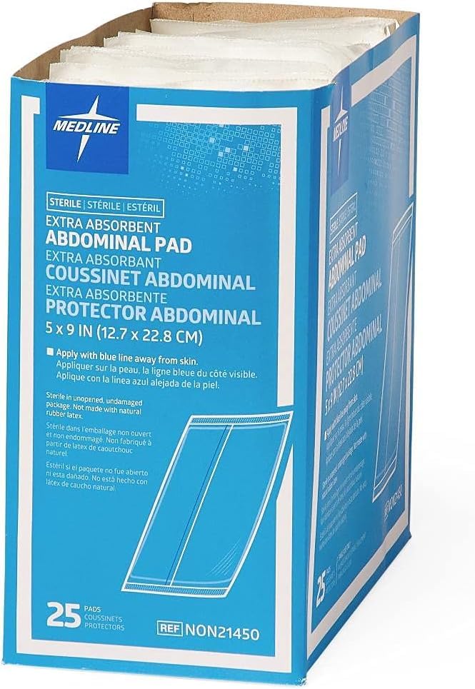 Medline abdominal pad dispersion shows even fluid distribution
