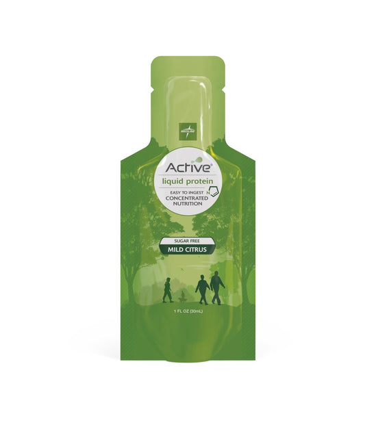 Medline Active Liquid Protein 16g packet with citrus flavor for convenient daily protein