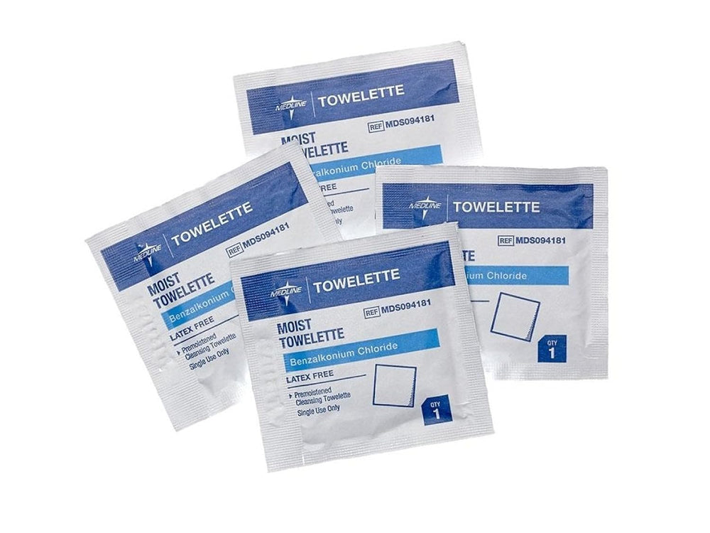 Medline alcohol-free moist towelette, 100-count pack, latex-free, ideal for everyday wound cleansing