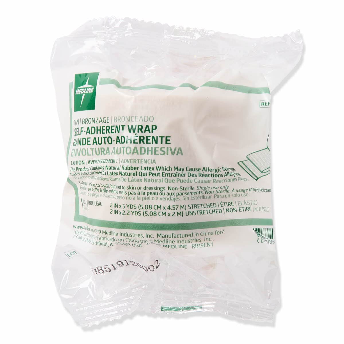 Medline cohesive bandage secures gauze or dressings during splinting with breathable comfort.