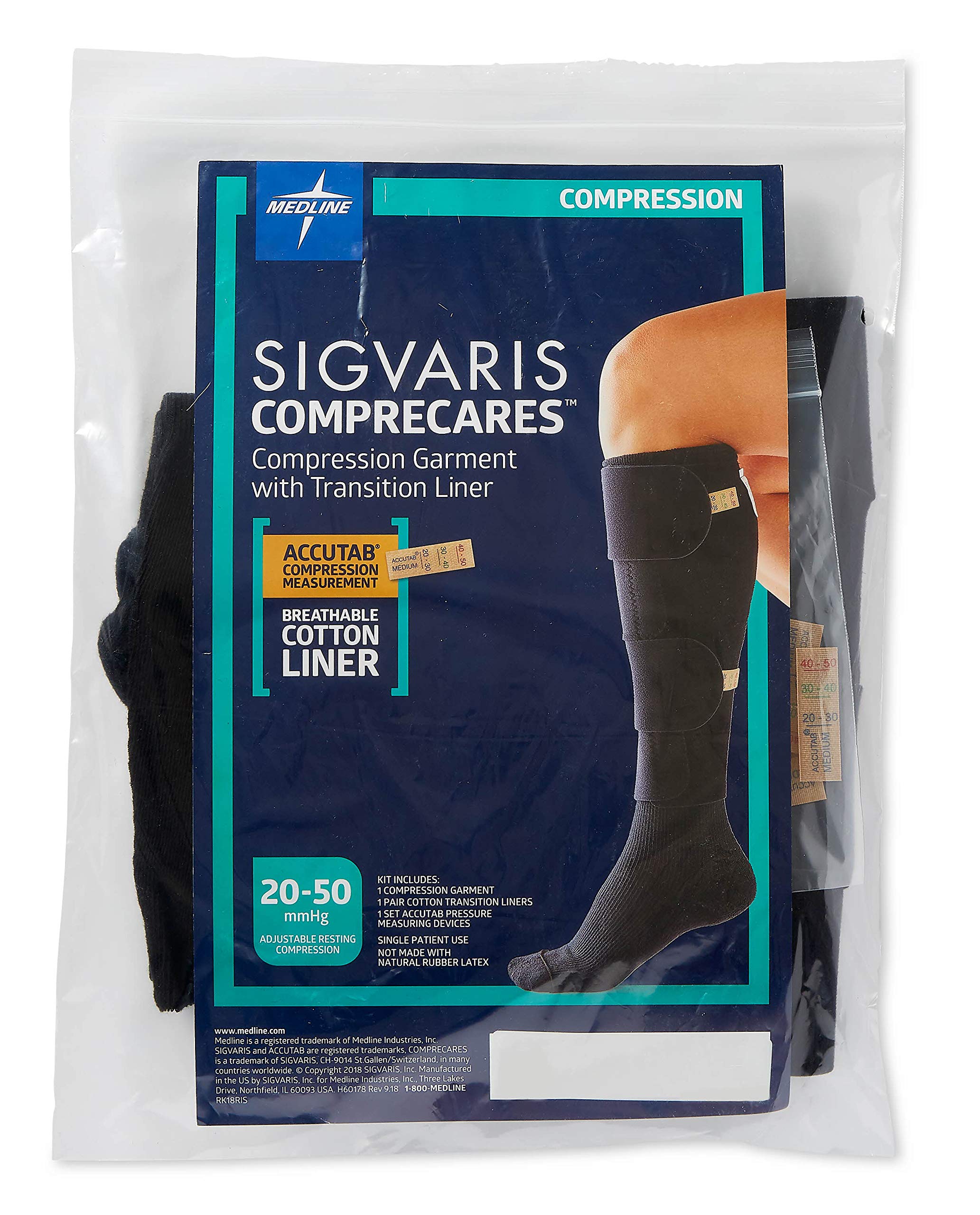 Medline Comprecares reusable garment with ACCUTAB dial for adjustable compression levels.