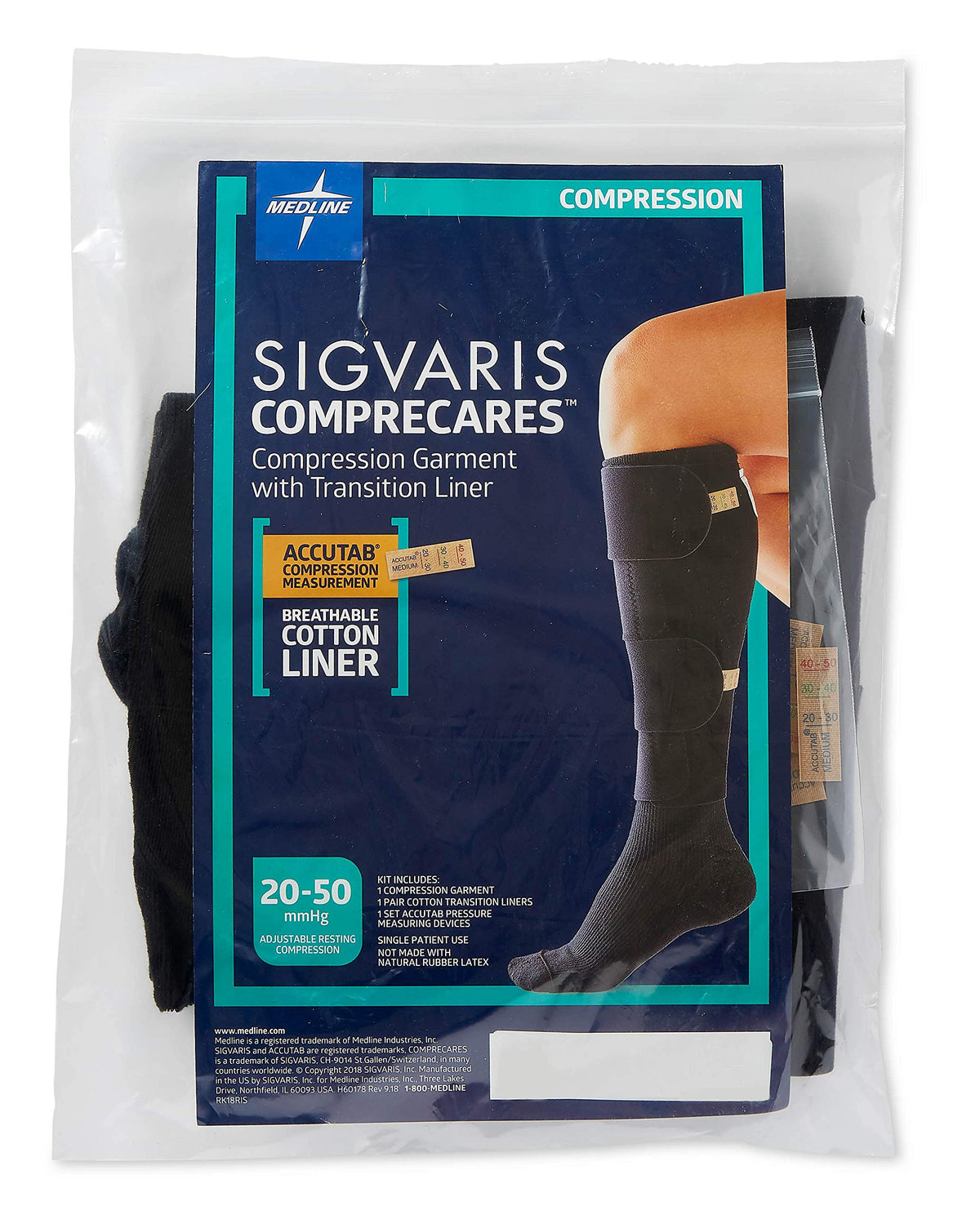 Medline Comprecares reusable garment with ACCUTAB dial for adjustable compression levels.