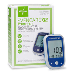Medline EvenCare G2 blood glucose monitor front view for fast results