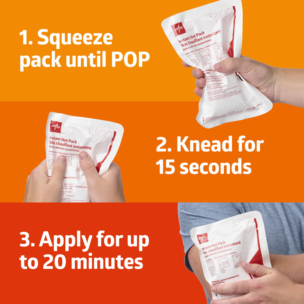 Medline Instant Hot Pack gel-like material provides steady warmth