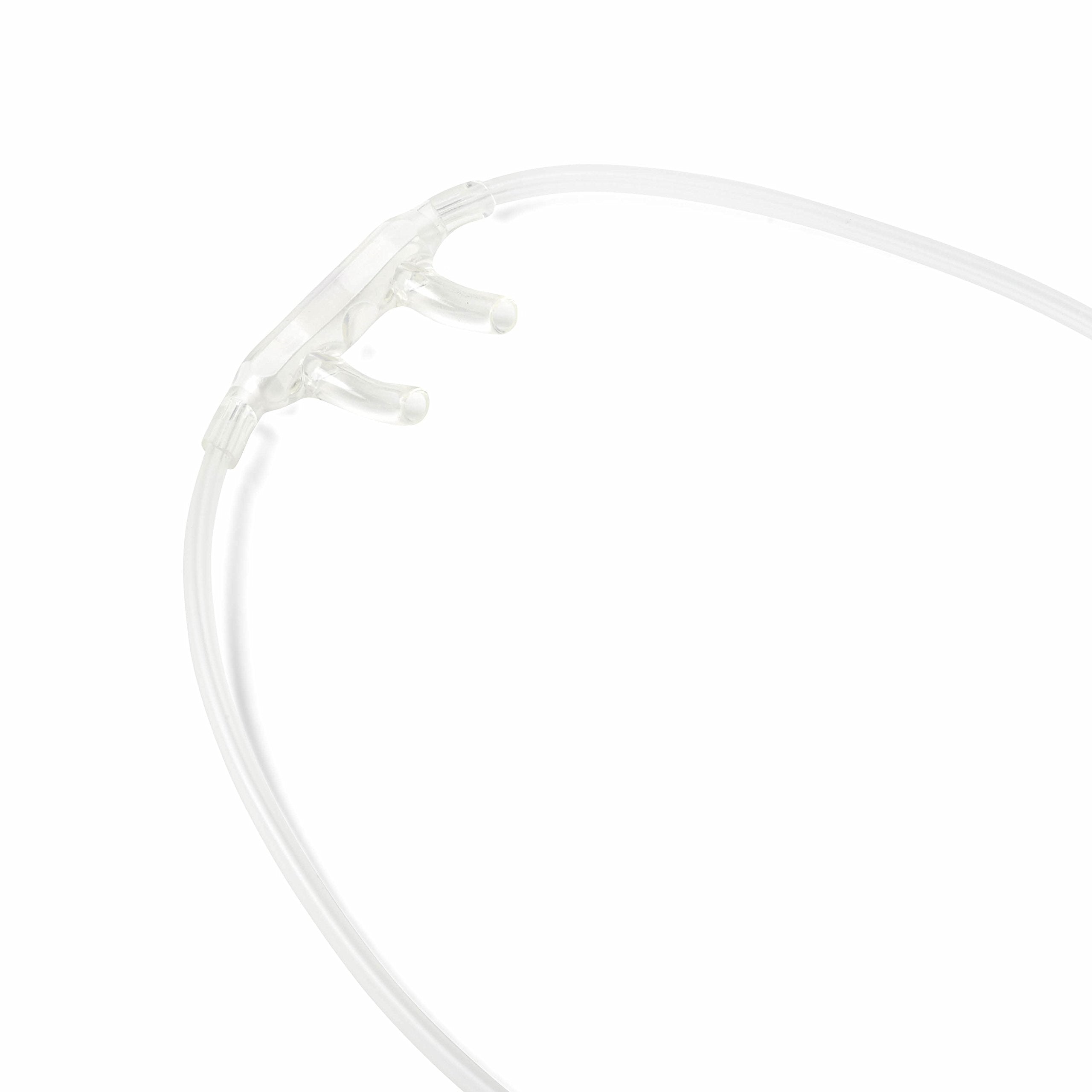 Medline nasal cannula with standard connector for easy setup.