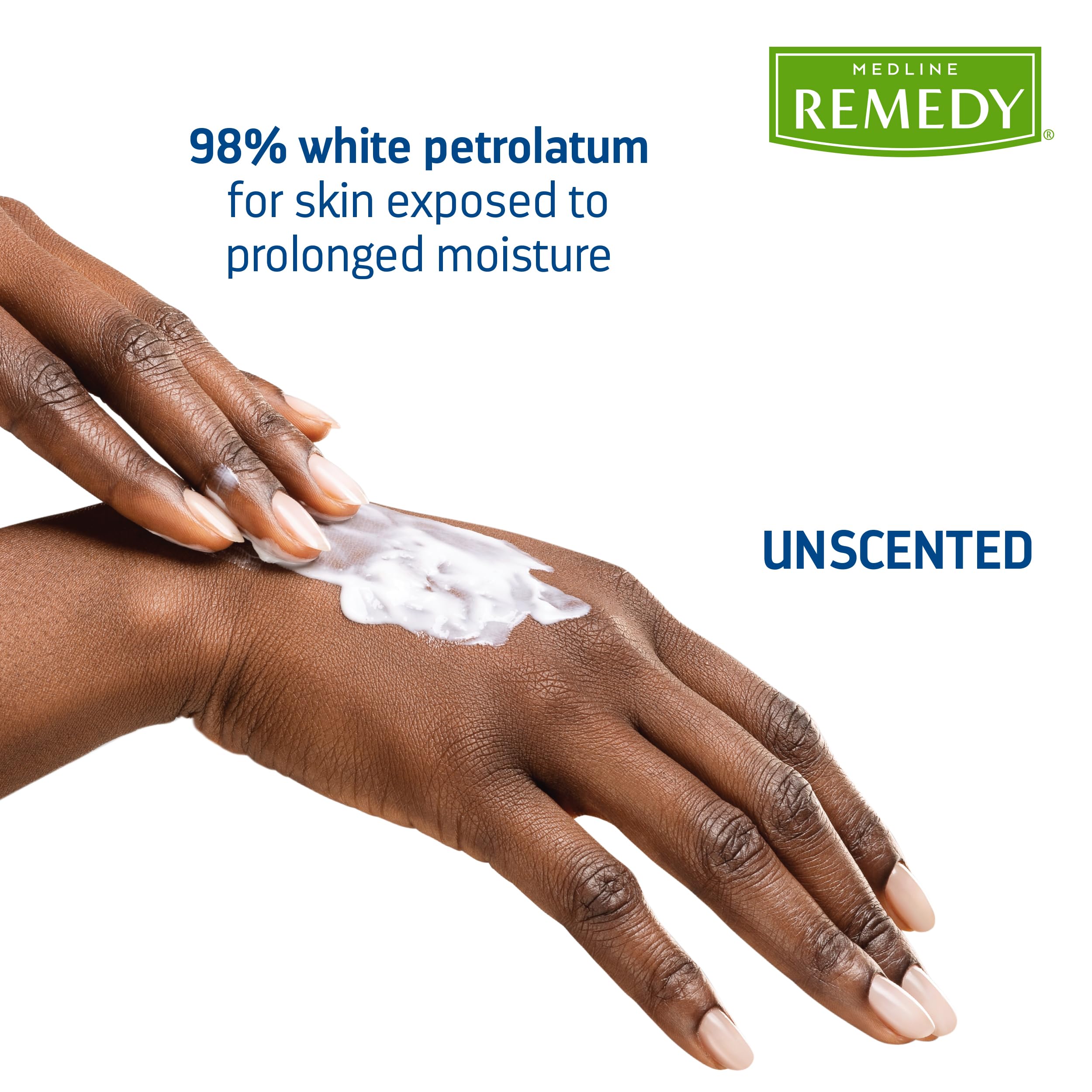 Medline Remedy Essentials unscented packaging highlights fragrance-free formula for sensitive skin.
