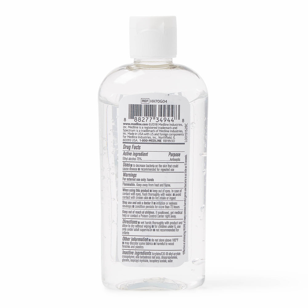 Medline Spectrum Advanced Gel Hand Sanitizer being dispensed for healthcare teams, supporting clean hands