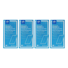 Medline sterile abdominal pad 5x9 closeup showing absorbent core for fluid capture