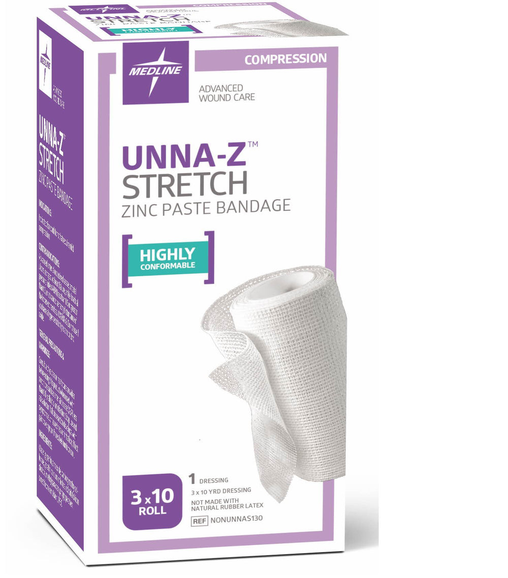 Medline Unna-Z Stretch bandage roll offering conformable mild compression