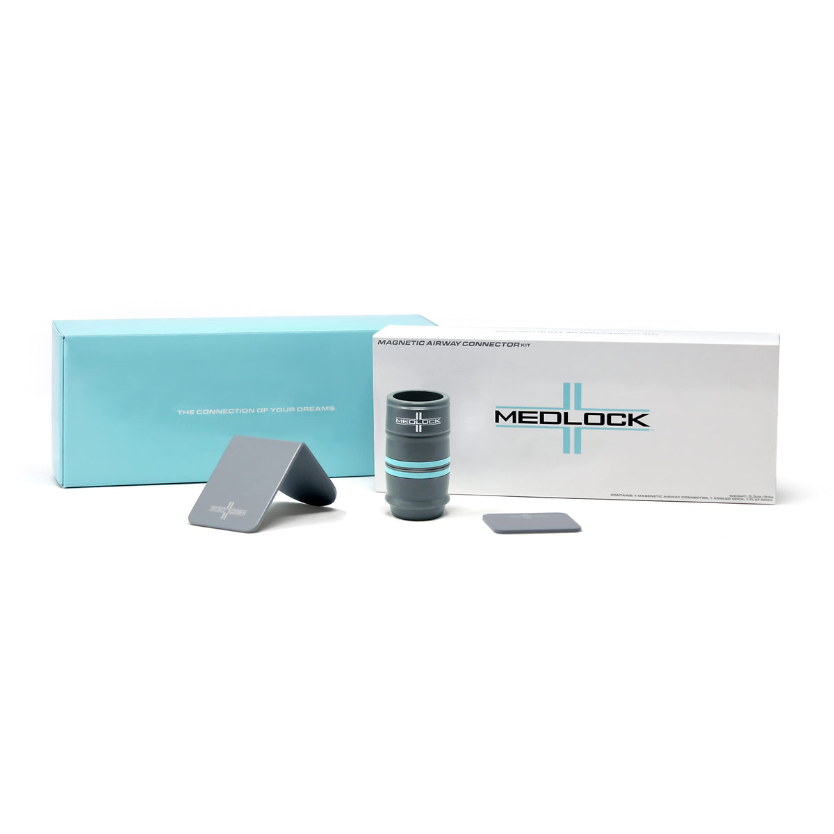 MEDLOCK CPAP hose coupling with magnetic easy break for effortless reconnecting