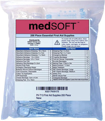 MedSoft 200-piece restock with bandages, wipes, and dressings for home, car, or office.