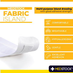 MEDSTOCK adhesive dressing secures firmly for comfortable wound coverage.