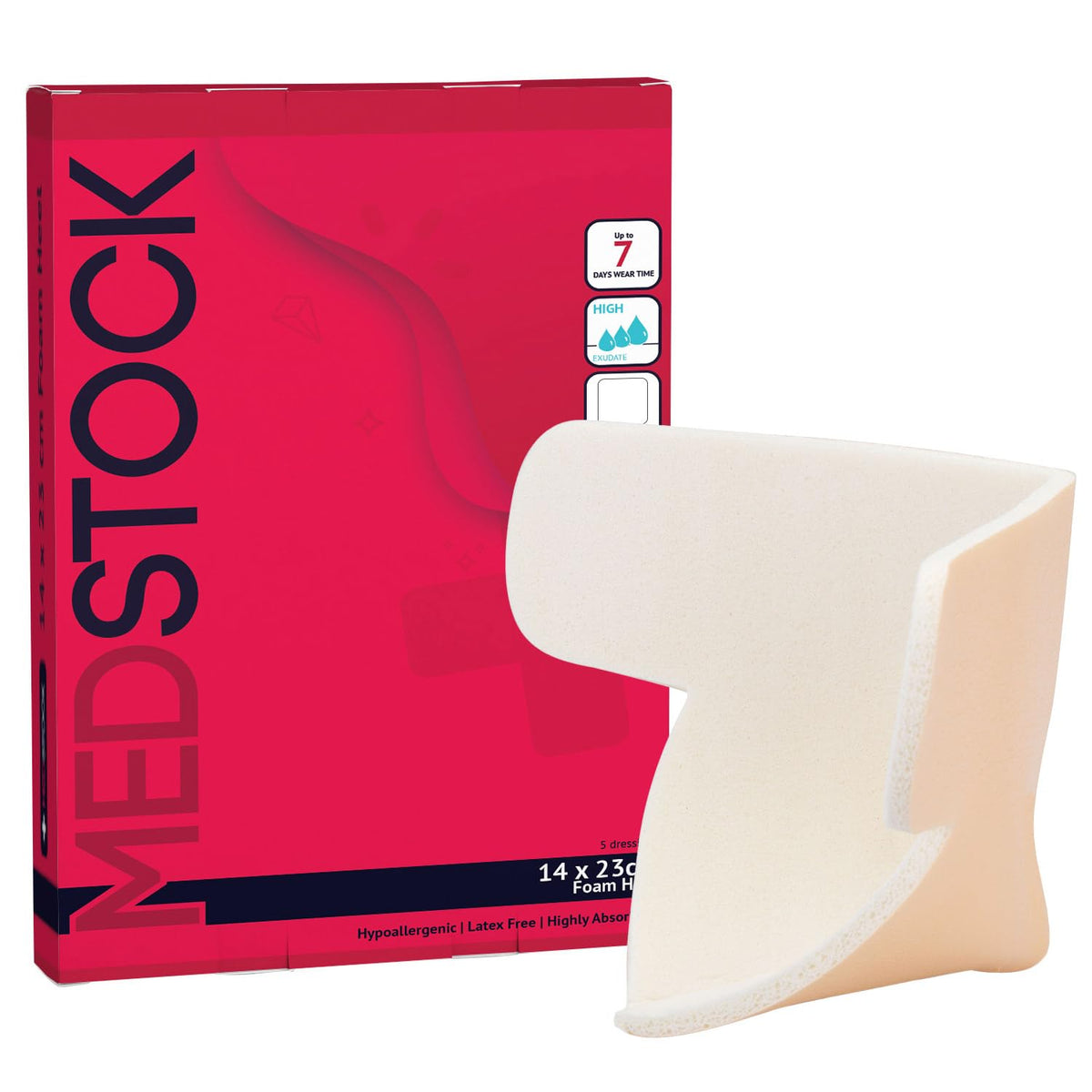 MEDSTOCK foam heel dressing around the heel provides secure cushioning.