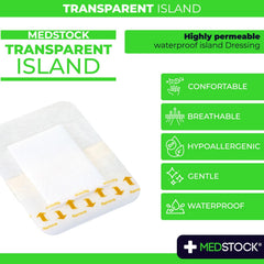 MEDSTOCK Waterproof Dressing 4x8 keeps moisture out while protecting the wound.