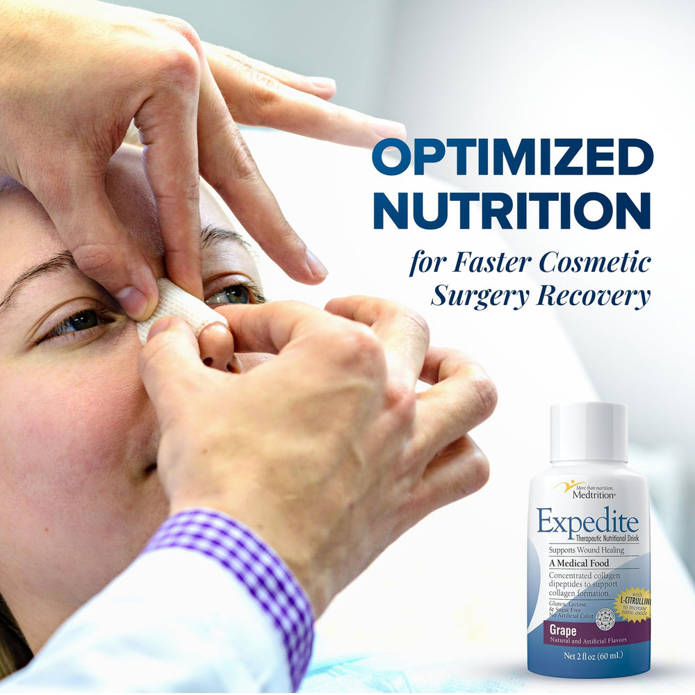 Medtrition Expedite Liquid Collagen grape travel pack in a bag.