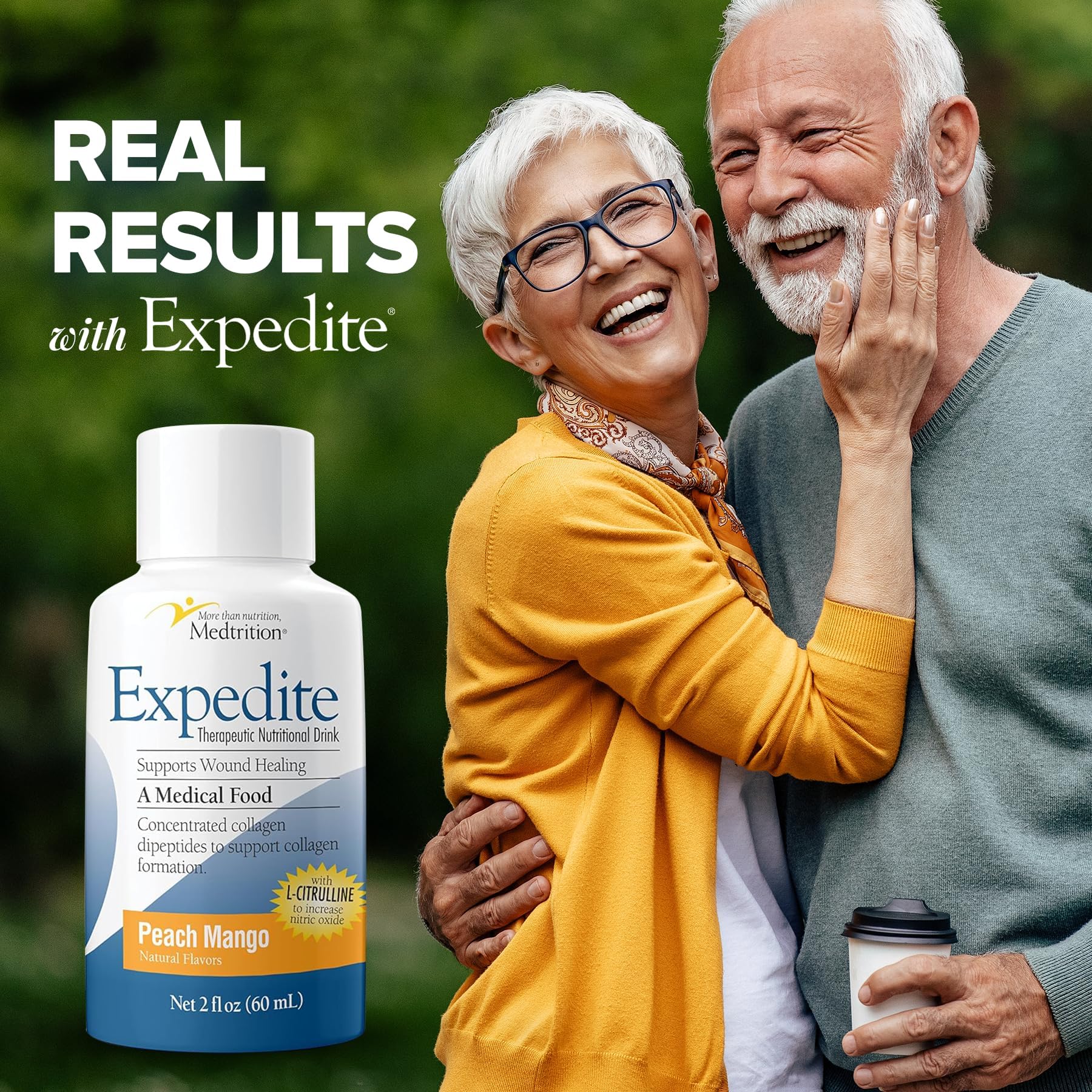 Medtrition Expedite nutrition label highlights 10 g protein per bottle