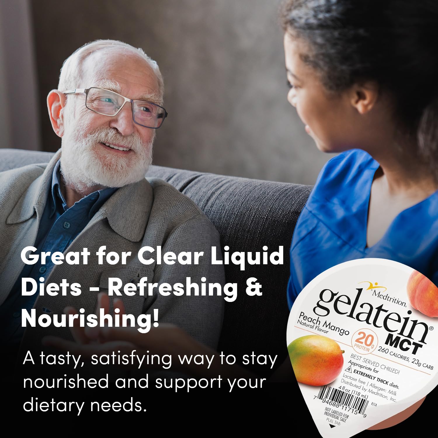 Medtrition Gelatein MCT Peach Mango supports high-protein nutrition balance.